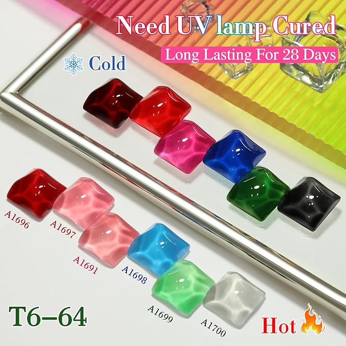 Double Rhythm 6 Pcs 15 ML Gel Polish Set Same Color Same Bottle Soak Off Gel Polish Kit Nail Art Manicure Salon DIY at Home for Women (Burgundy Blue Green Pink Purple -T6-64)