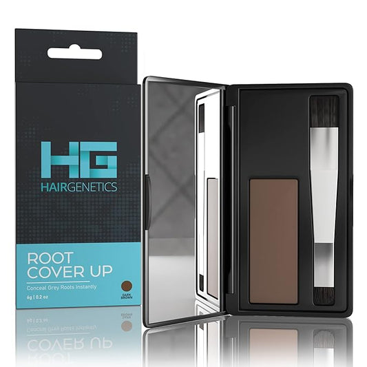 Hair Genetics Root Cover Up Hide Your Grey Hairs Roots NEW Mineral Powder Technology Natural looking Results in Seconds Root Touch Up Powder (Dark Brown)