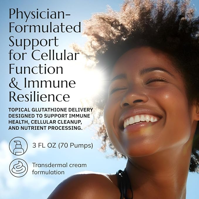 Master Antioxidant Glutathione Topical – Formulated with L Glutathione, Vitamin E, B12 & Folate for Immune & Skin Support - Transdermal Delivery for Maximum Absorption – Promotes Cellular Cleansing