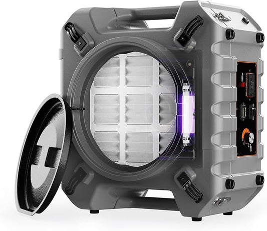 Abestorm Air Scrubbers with 4 Stage Filtration System, HEPA Air Scrubber for Industrial and Commercial Use, Stackable Negative Air Machine Cleaner with UV-C Light, 550 CFM, S2