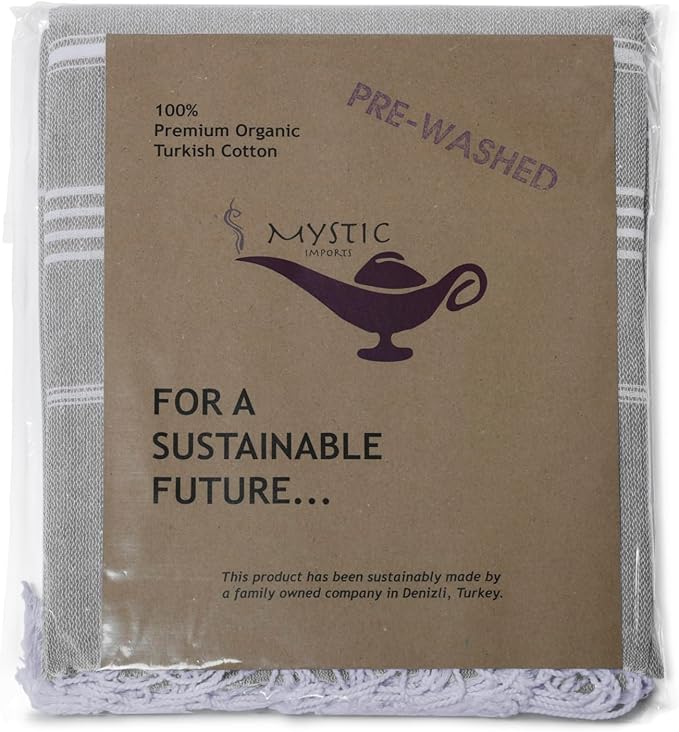 Turkish Beach Towel 100% Organic Cotton Extra Large Oversized (39 x 71 Inches) Quick Dry Sand Free Light Weight Prewashed for Bath Beach Gym Yoga Travel Towel Blanket (Cloud Grey)