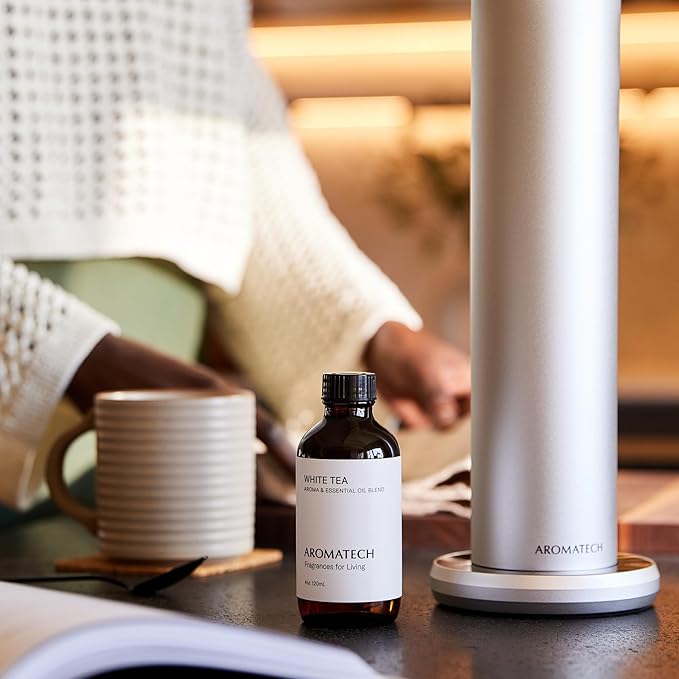 AromaTech White Tea Aroma Essential Oil Blend: Luxury Hotel Inspired Aromatherapy with White Tea, Orange & Palo Santo for Ultrasonic Diffusers & Nebulizers - 0.3 fl oz, 10 mL