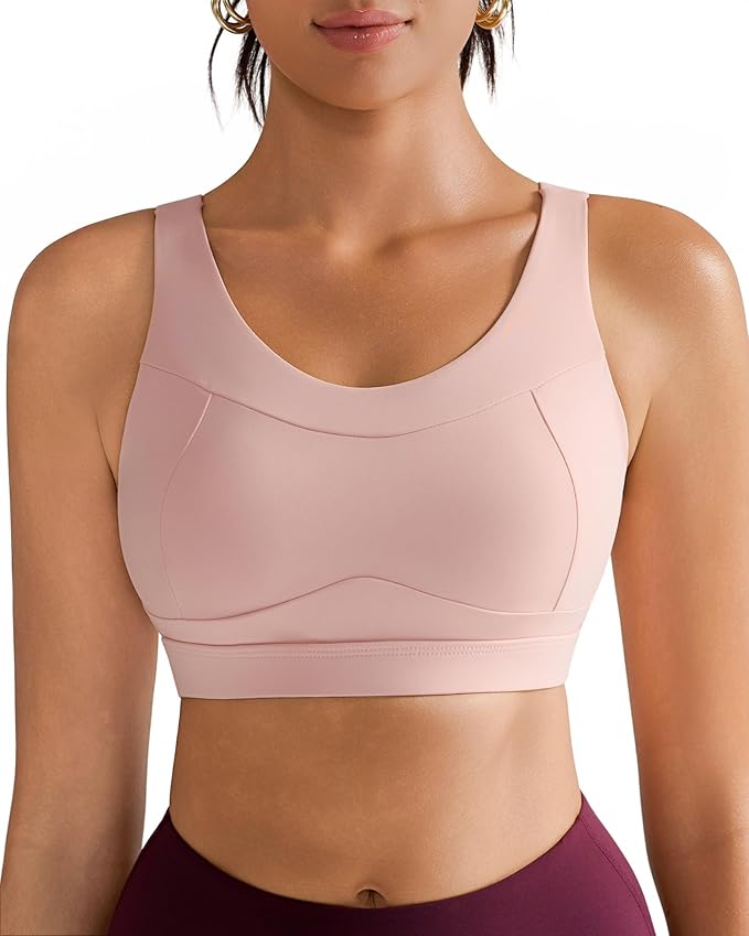 RUNNING GIRL High Impact Sports Bras for Women,Racerback Running Bra Workout Crop Tank Tops Longline Sports Bra Push up
