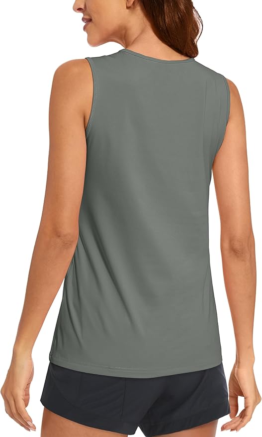 MAGCOMSEN Women's Sleeveless Workout Shirts UPF 80+ Dry Fit Running Wicking Tank Tops Athletic Gym Summer