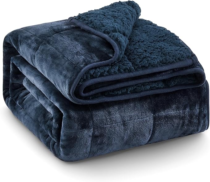 Super Fuzzy Soft Sherpa Fleece Weighted Blanket, 20 lbs Dual Sided Fluffy Heavy Weighted Blankets for Adults - No Bunching with Double Layers of Soft Inner Lining (60"x 80", 20 Pounds)