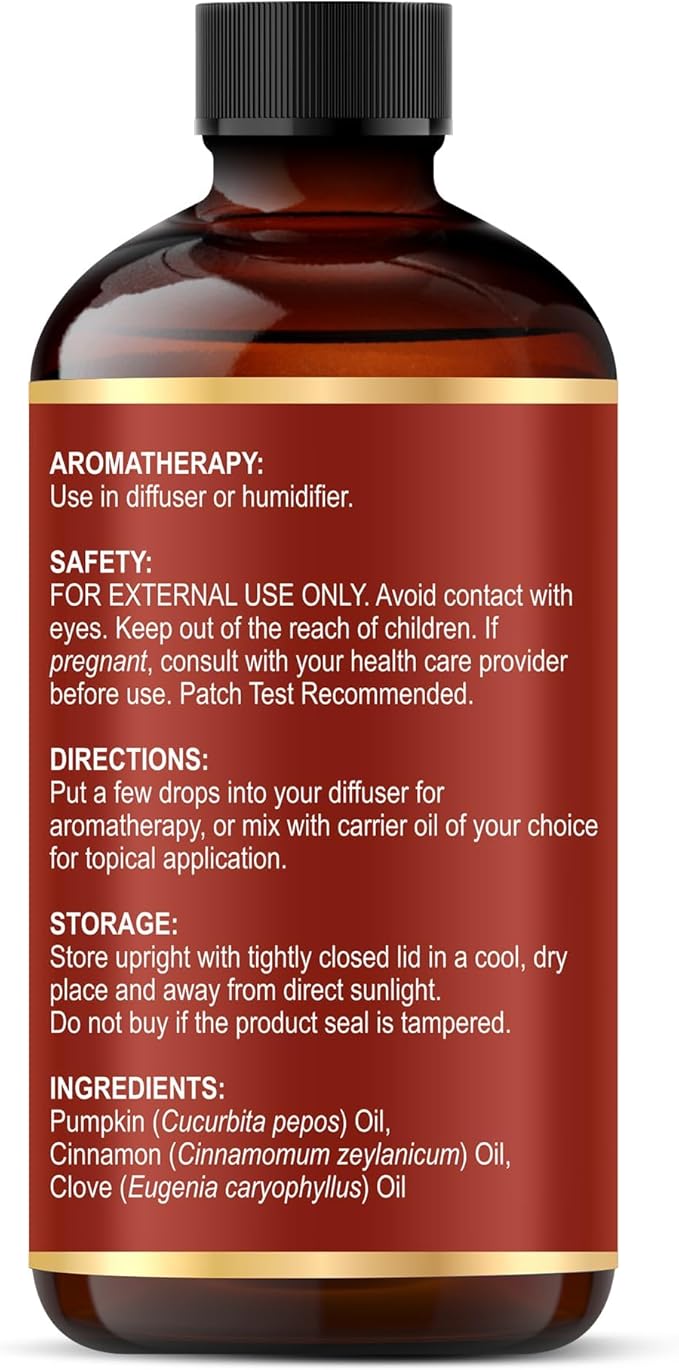 MAJESTIC PURE Spiced Cinnamon Chai Premium Oil | 100% Pure & Natural | Cinnamon, Clove, Pumpkin Oil Used in Diffusers, DIY, Self Care | 4 Fl Oz