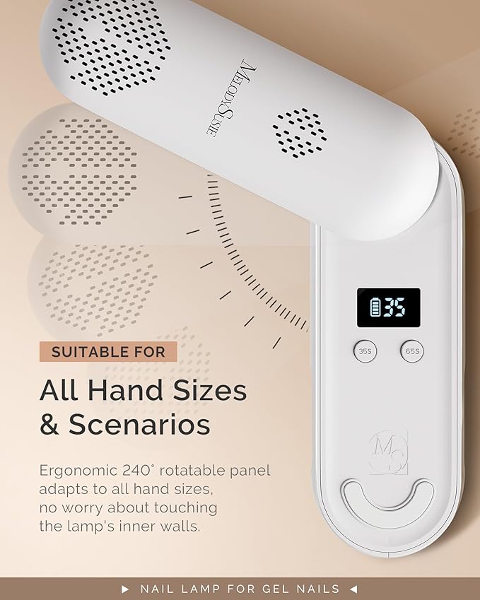 MelodySusie Plus20F Cordless UV Nail Lamp, Innovative UV Protection Light for Gel Nails with 2 Timers & LED Display,Rechargeable Nail Art Tools for Manicure Fast Curing Gel Polish at Salon & Home