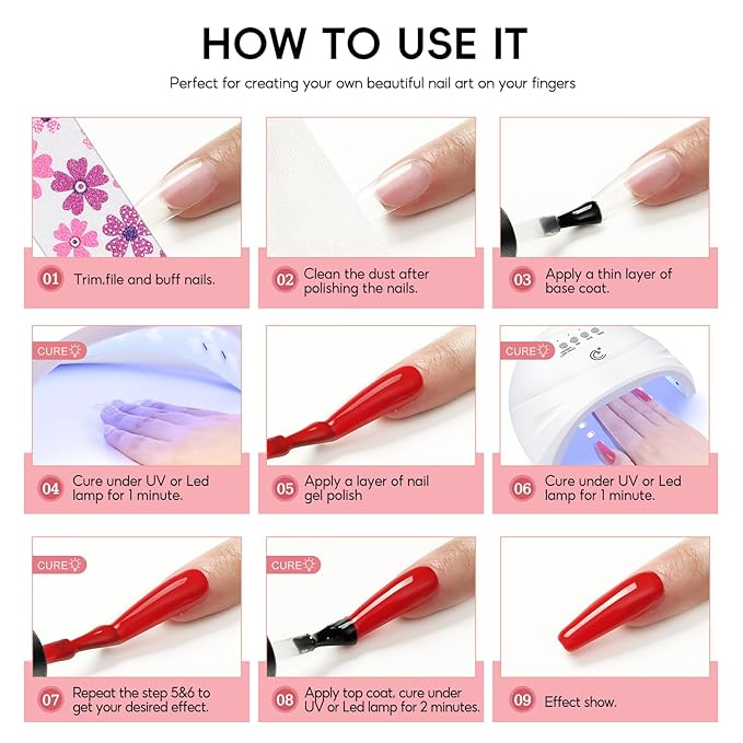 COSCELIA 52pcs Gel Nail Polish Kit with U V light 35 Colors Fall Gel Polish Set Cream Color Collection 5PC Top Base Coat Nail Art Manicure Kit for Beginners with Everything Gifts for Women