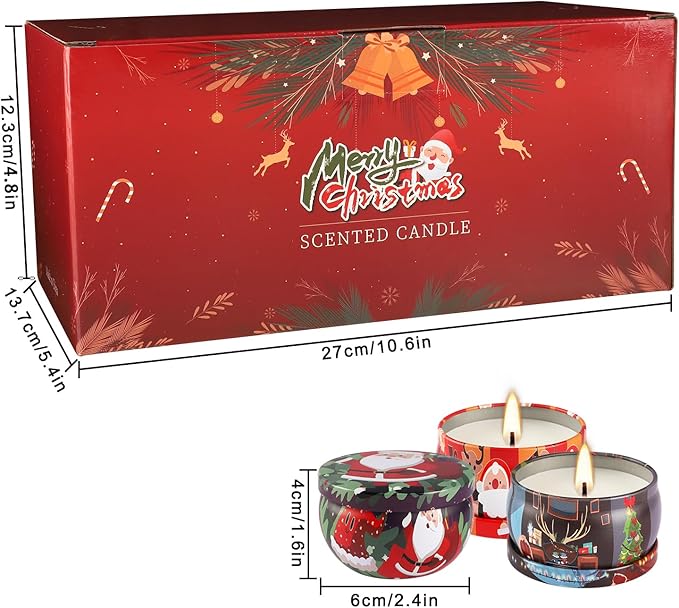 24 Packs Christmas Scented Candles Gift- Aromatherapy Candle-2.5oz Soy Wax-Long Lasting Burn time, Advent,Christmas Thanksgiving Gifts, Home Decor.