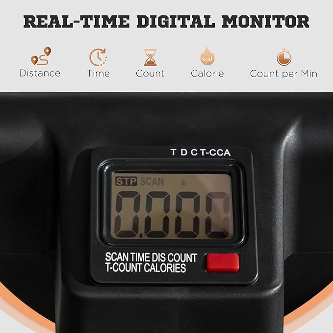 Soozier Foldable Ab Twister Board for Waist Trimming with Screen Showing Time, Calories, Ab Workout Equipment for Women and Men, Core Fitness Training Ab and Butt Workout Equipment