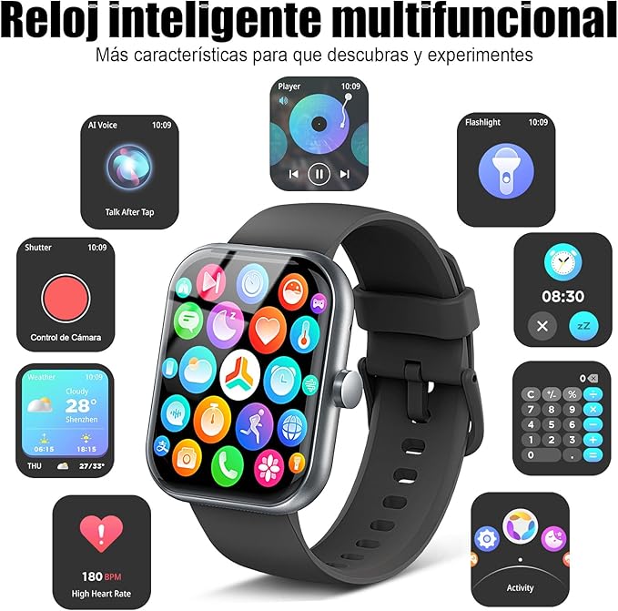 Smart Watch for Men Women (Answer/Make Call), 2025 1.83" HD Touchscreen Fitness Tracker, 110+ Sport Modes, Fitness Watch with Heart Rate/Sleep Monitor/Step, IP68 Waterproof Smartwatch for Android iOS