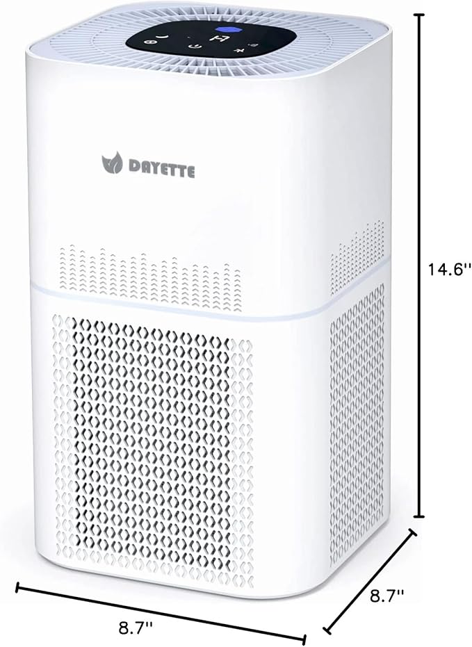 Dayette HEPA Air Purifiers for Home Large Room Up to 2200ft², Air Purifiers for Bedroom with Air Quality Sensor, H13 True HEPA Filter Remove 99.97% of Dust, Allergies, Odor, Pets Dander, Smoke, Pollen