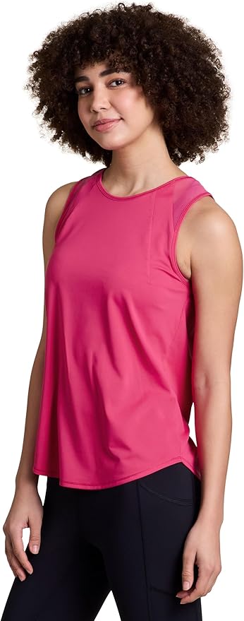 RBX Active Women's Workout Top with Breathable Mesh Panels, Quick Drying Gym Running Tank Top with Plus Sizes