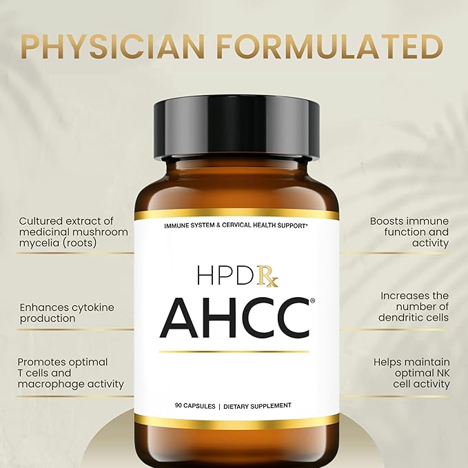 HPD Rx Premium AHCC & Shiitake Mushroom 1100 mg per Serving Supplement, Natural Immunity Booster, Maintains Natural Killer Cell Activity | AHCC is Proven in 30+ Studies | 90-Day Supply, 3-Pack