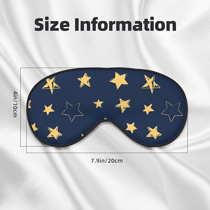Sleep Eye Mask Doodle Yellow Stars Sleep Mask for Women Men Comfortable Eye Mask with Adjustable Strap Soft Eye Cover Blindfold for Travel Yoga Nap Shift Work