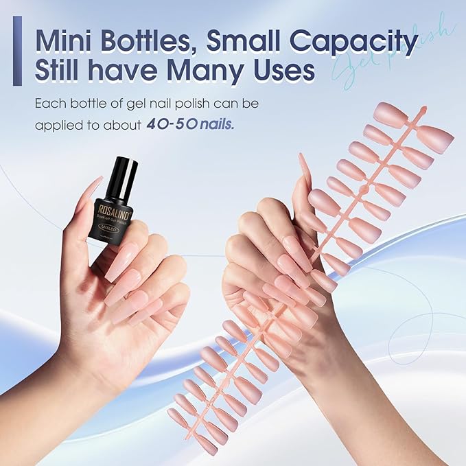 ROSALIND Reflective Glitter Gel Polish - 12 Colors Glitter Gel Nail Polish Set Sparkle Shiny Effect Soak Off UV Set Silver Sparkling Nail Art Collection Manicure Gift for Women