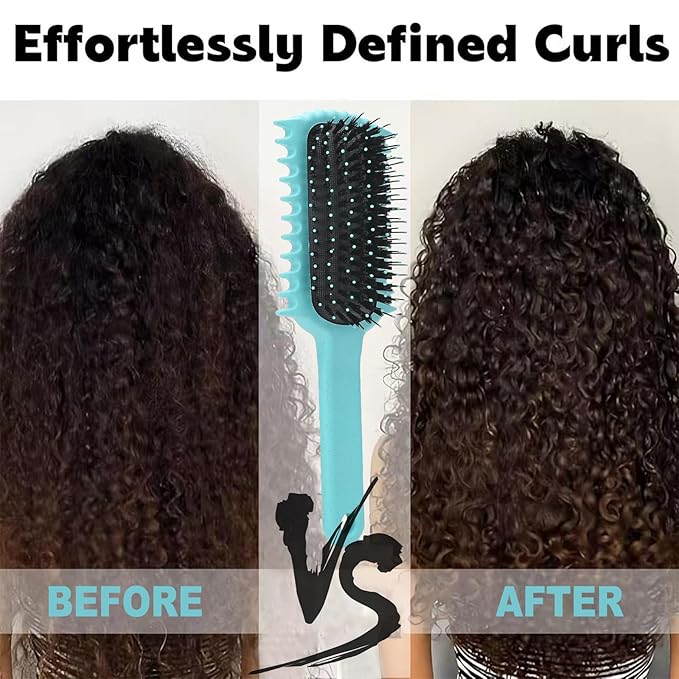 Curly Hair Brush, Volume Curl Defining Brush for Detangling Shaping and Styling Women's Curls, Reduce Pulling (Purple)