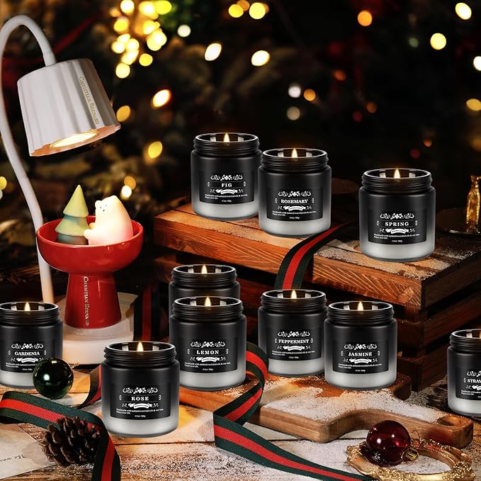 12-Pack Scented Candles Set - Men Candles for Home Scented, 3.5oz Soy Wax, Long Lasting Candle, Soy Candle Gifts Set for Men, Birthday, Valentine, Christmas, Anniversary Present