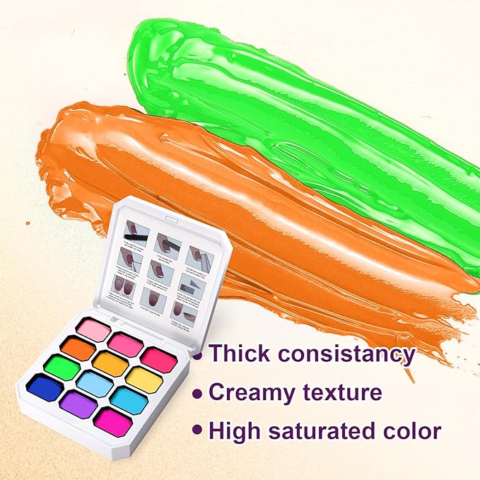 Gradient Painting Gel,12 Ombre Gel Nail Polish Kit with 100Pcs Nail Sponges & Tweezers Bright Color for Pigment Pat Nails French Manicure, Long-lasting Palette Mojito Sunrise Canvas