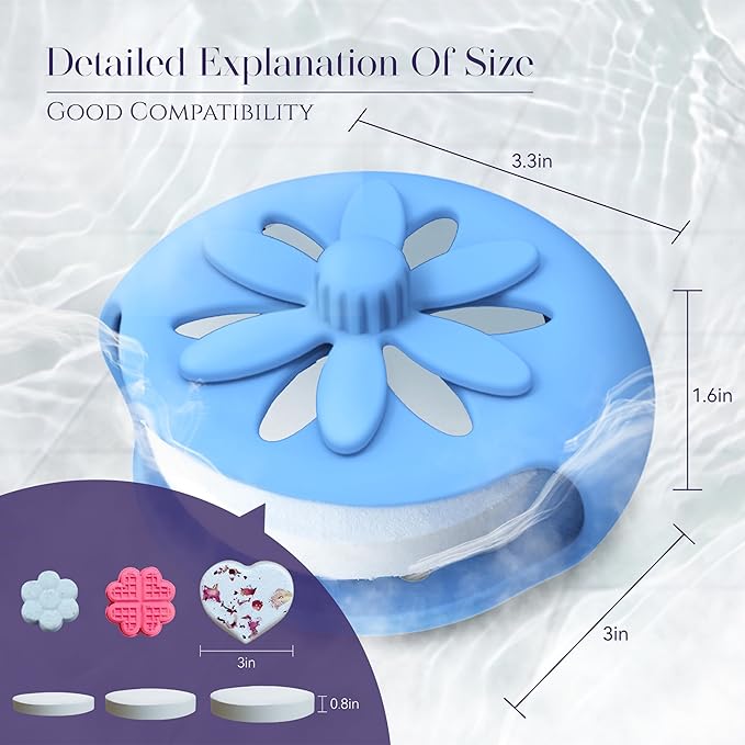 Shower Steamers Tray Blue- Upgrade Shower Steamer Holder Dish with Big Suction Cup, Long Lasting Bath Bombs Shower Accessories, Aromatherapy Diffuser Containers for Bathroom Bedroom Car Yoga Decor