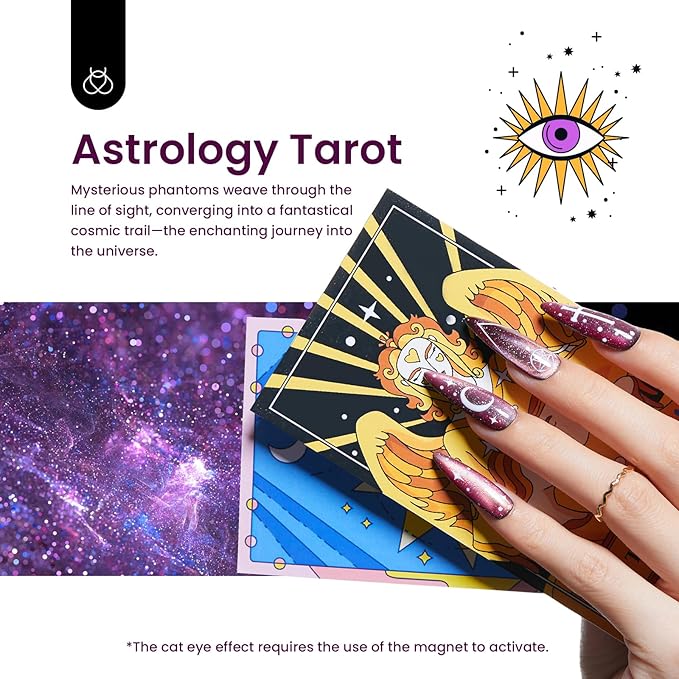 Beetles Cat Eye Gel Nail Polish Set, 6 Colors Brown Purple Glitter Nude Sparkle Stunning Champagne Burgundy Gold lavender Magnetic Effect Nail U v Gel Polish Art Design Gifts for Women