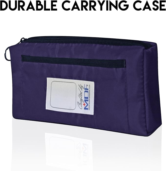 MDF Instruments, Calibra Aneroid Premium Professional Sphygmomanometer, Blood Pressure Monitor with Adult Cuff & Carrying Case, Lifetime Calibration, White Dial, Purple Cuff, MDF808M08