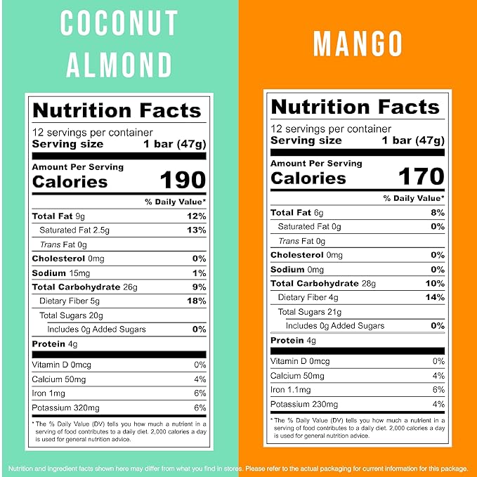 JONESBAR (Tropical Pack, 24 Bars (2 Boxes)) USDA Organic Fruit & Nut Bar, Non-GMO, Kosher, Vegan, Gluten Free, Simple Snack Bar