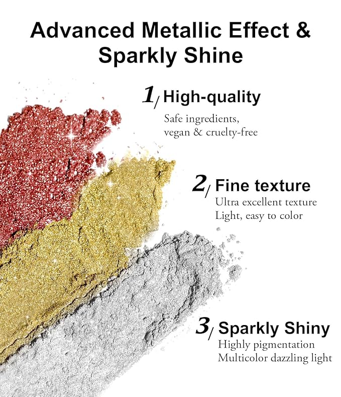 Chrome Nail Powder BISHENGYF - Iridescent Aurora Mermaid White Pearl Chrome Nail Powder Mirror Effect Metallic Glod Silver Chrome Powder for Nail Art DIY Salon