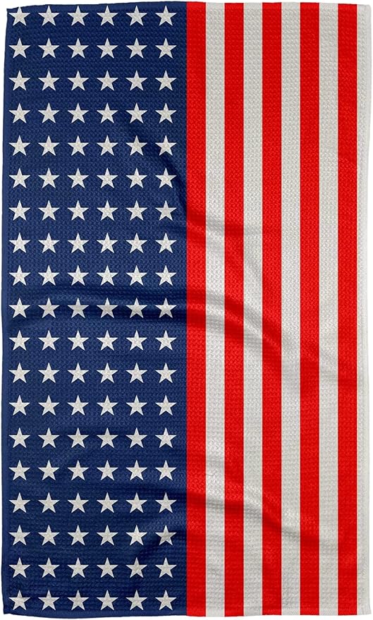 GEOMETRY Kitchen Towels - Quick Dry, Absorbent Microfiber Dish Towels for 4th of July, Memorial Day, Veterans Day, and Holiday Decor - Red, White, and Blue- Star Spangled