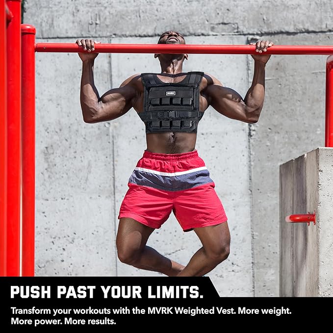 MVRK Weighted Vest Men 15lbs | 25lbs | 35lbs | 45lbs | 65lbs | 80lbs | 100lbs - Weighted Workout Vest With Removable Iron Weights, Heavy Duty Weighted Exercise Vest For Functional Training & Calisthenics - Weight Vest for Men