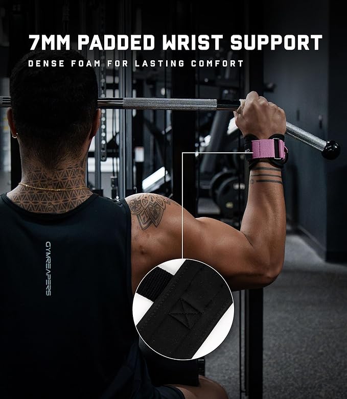 Gymreapers GripLink Lifting Straps – Heavy Duty D-Ring Weight Lifting Wrist Straps with Anti-Slip Silicone Grip Beads, Cushioned & Adjustable Support for Deadlifts, Powerlifting, Cable Machines & Gym Training