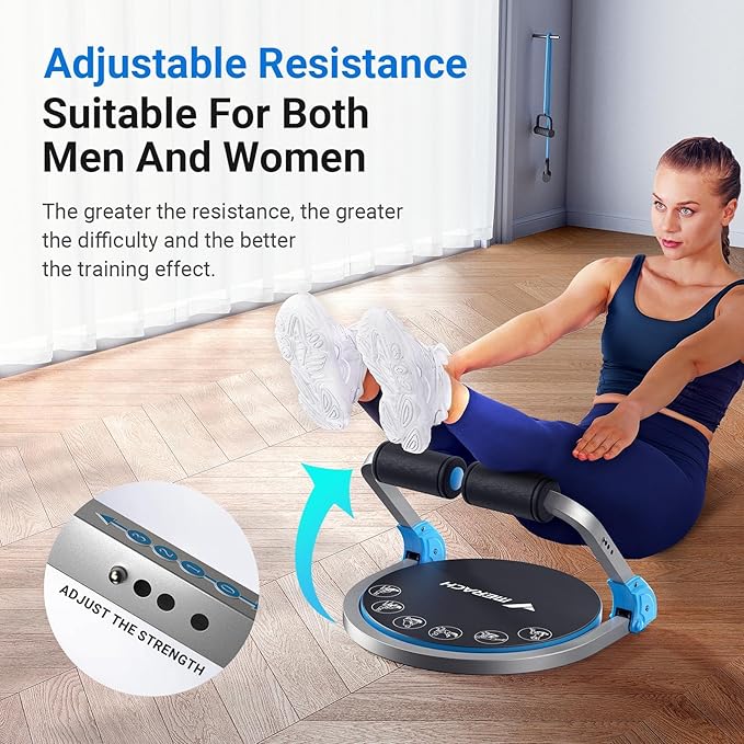 MERACH Ab Machine for Stomach Workout, Ab Crunch Machine with 3 Adjustable Resistance and Automatic Rebound, Sit Up Machine with 330 LBS Weight Capacity, Ab Workout Equipment for Home Exercise