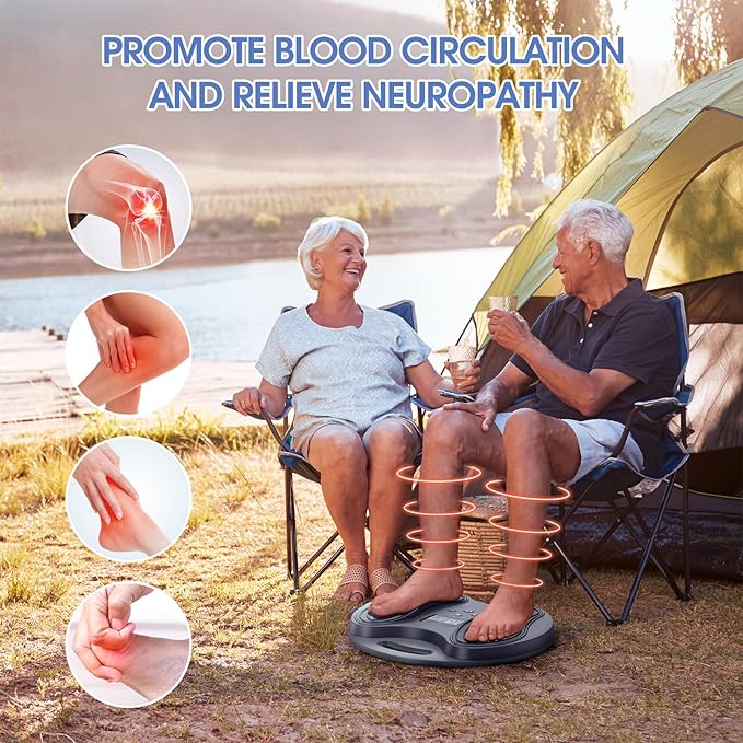 EMS Foot Massager for Neuropathy & Pain Relief, Rechargeable TENS Unit Muscle Stimulator, Electric Foot Stimulator for Circulation, Plantar Fasciitis, FSA HSA Eligible