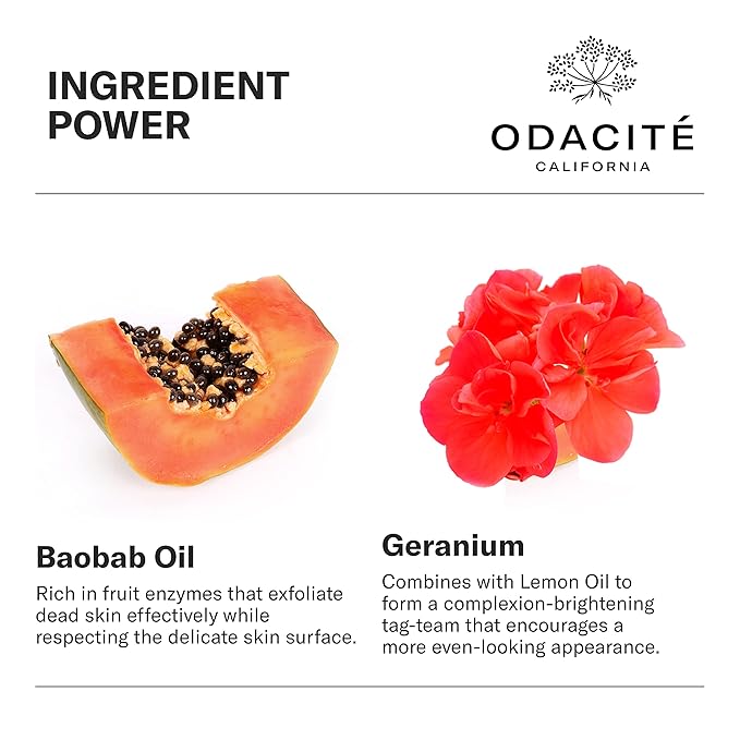 Odacité Brightening Serum Concentrate with Papaya + Geranium for Hyperpigmentation and Glow, Anti-Aging & Dullness - Helps Reduce Look of Dark Spots & Uneven Skin Tone - .17 Fl. Oz
