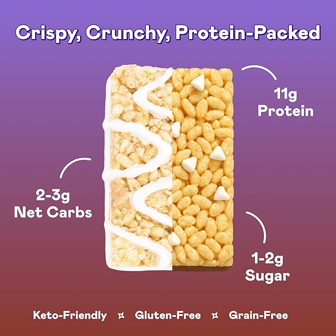 MAGIC SPOON Treats - High Protein Bars, Low Carb, Keto Friendly, 1g of Sugar, Crispy Treat Cereal Bar, On-The-Go Healthy Snack (8 Salted Caramel Bars, 8 Smores Bar)