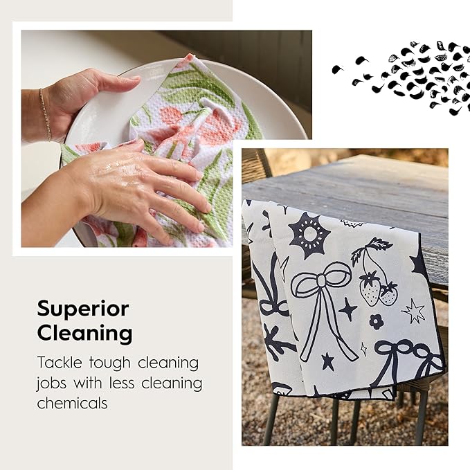 GEOMETRY Bar Towels for Kitchen - Summer Collection - Premium Towels for Cleaning Dishes & Glassware - Absorbent & Fast Drying Kitchen Towels - Cherry Slush, 12" x 14" - 1-Piece