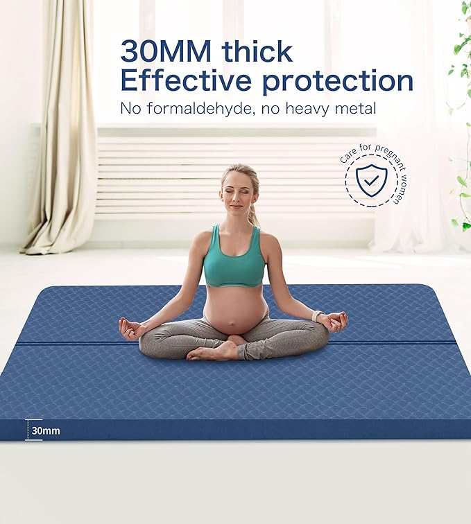 nuveti Large Exercise Mat - 15mm/20mm/30mm Thick Yoga Mat | Workout Mat for Fitness, Yoga, Pilates, Stretching & Floor Exercises for Women & Men with Free Carrying Bag
