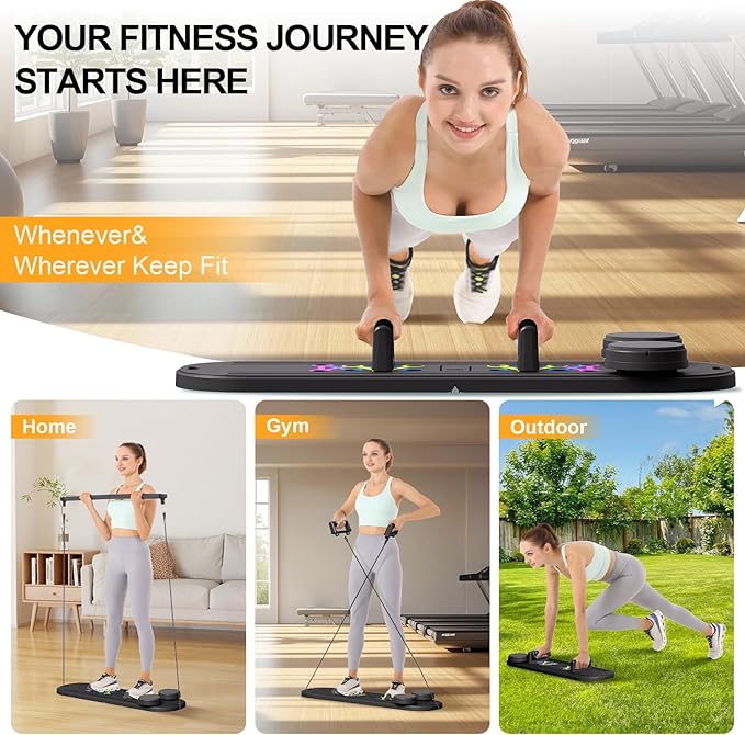 Pilates Reformer Set - Foldable Sliding Reformer, Pilates Board for Home Workout, Portable Abdominal Core Trainer Pilates Reformer Board - Full Body Workout Equipment for Home