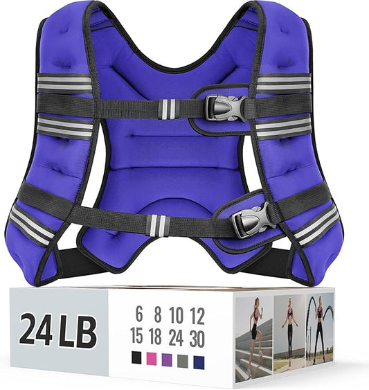Weighted Vest for Women & Men with Reflective Stripe and Adjustable Buckle, Comfortable & Durable Rucking Vest for Walking, Running & Strength Training