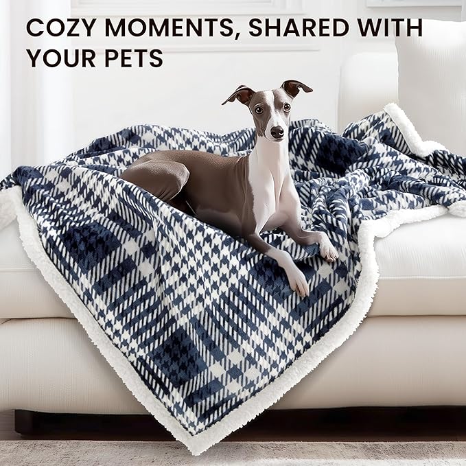 Heated Blanket Electric Throw-50''x60''Ultra Soft Cozy Plaid Flannel Fast Heating Electric Blanket with 10 Heat Levels & 10 Hours Auto Off, ETL Certified, Keep Warm in Couch Bed Office(Navy)