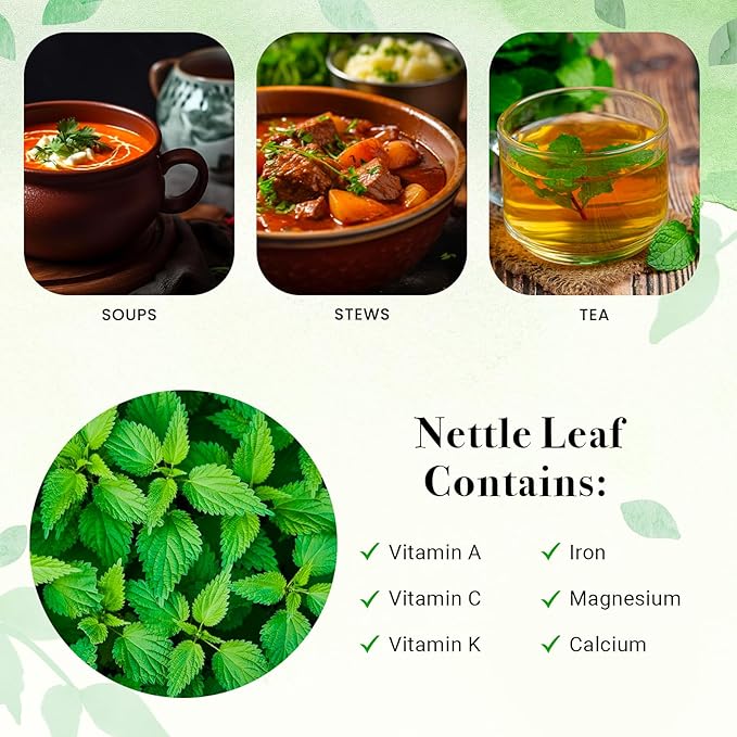 Stinging Nettle Leaves Dried 1 Lb | Cut and Sifted | Loose Nettle Herb Bulk | Non- Gmo, Ethically sourced | By Yogi's Gift®
