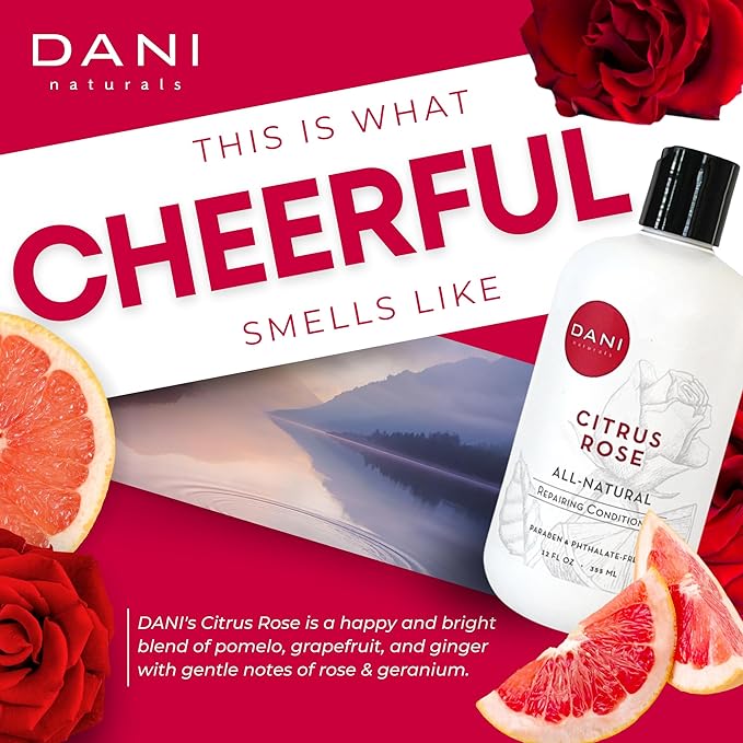 DANI Naturals Conditioner – Citrus Rose, Detoxifying & Clarifying, Lightweight Hydration for Oily, Thick & Curly Hair, Color-Safe & Vegan, 12 oz