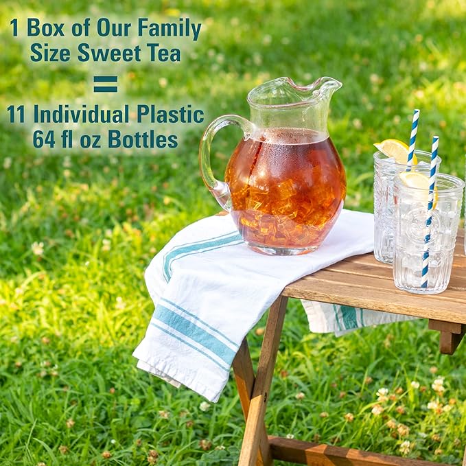 Southern Breeze Hot Brew Sweet Tea Variety Pack Iced Tea with Black Tea and Zero Carbs Zero Sugar, 22 Individually Wrapped Family Size Tea Bags, Pack of 4 Original, Peach, Raspberry and Lemon