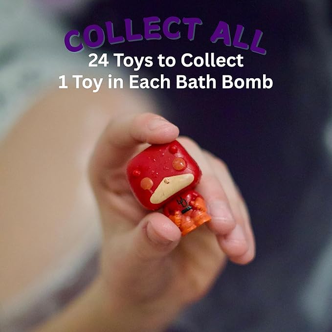 EvolutionUSA 1pc Black Epic Superhero Bath Bombs for Kids, Super Hero Bath Bomb with Toy Inside, Lush Childrens Bathbomb, Organic Bathbomb with Surprise Inside, Fizzy Fun Superhero Bath Ball