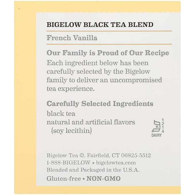 Bigelow French Vanilla Black Tea Bags, 20 Count Box (Pack of 6), Caffeinated Black Tea, 120 Tea Bags Total