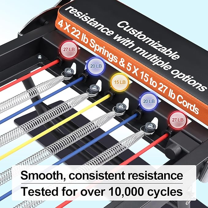 Pilates Reformer,Dpiolrcag Foldable Pilates Machine & Equipment for Home Use and Gym Workout, Suitable for Advanced and Beginners Users, Up to 250 lbs Weight Capacity