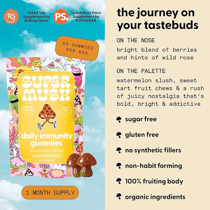 Dr. G Daily Greens Gummies - Lion’s Mane, Spirulina, Chlorella, Ashwagandha, Prebiotics & Vitamins C, D, Zinc - Sugar Free Greens Gummies for Immunity, Gut Health & Radiance - Vegan 60 Ct