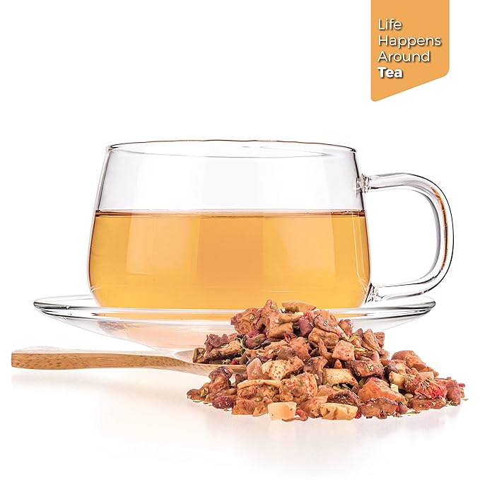 Tealyra - Pomegranate Raspberry - Fruity Herabl Loose Leaf Tea - Vitamins and Antioxidants Rich - Hot and Iced Tea - All Natural - Caffeine-Free - 222g (8-ounce)