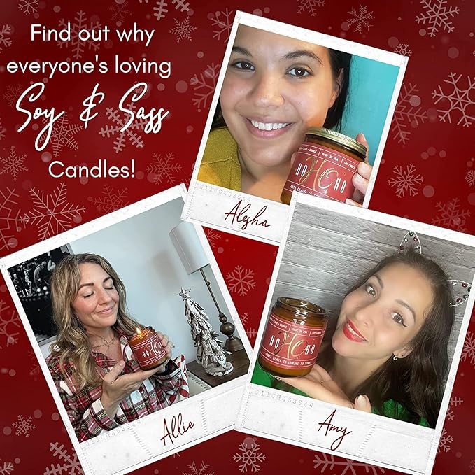 Christmas Candles - 'Merry Christmas' Christmas Scented Holiday Candles, w/Pine, Frasier Fir, Cedar I Christmas Tree Candle I Stocking Stuffers for Women I 9oz, 50Hr, USA Made