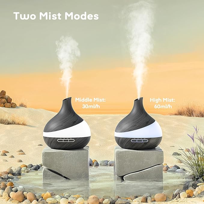 500ML Essential Oil Diffuser: Aroma Diffuser with Remote Control for Hotel Spa Yoga Room - Humidifiers for Bedroom with 14 Colors LED Night Light for Kids/Women Home Relaxation